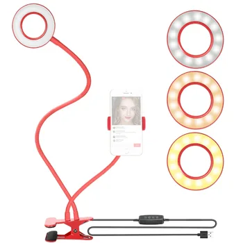 

Neewer Clamp-on Selfie Ring Light with Cell Phone Holder(Red/Pink/White/Black)