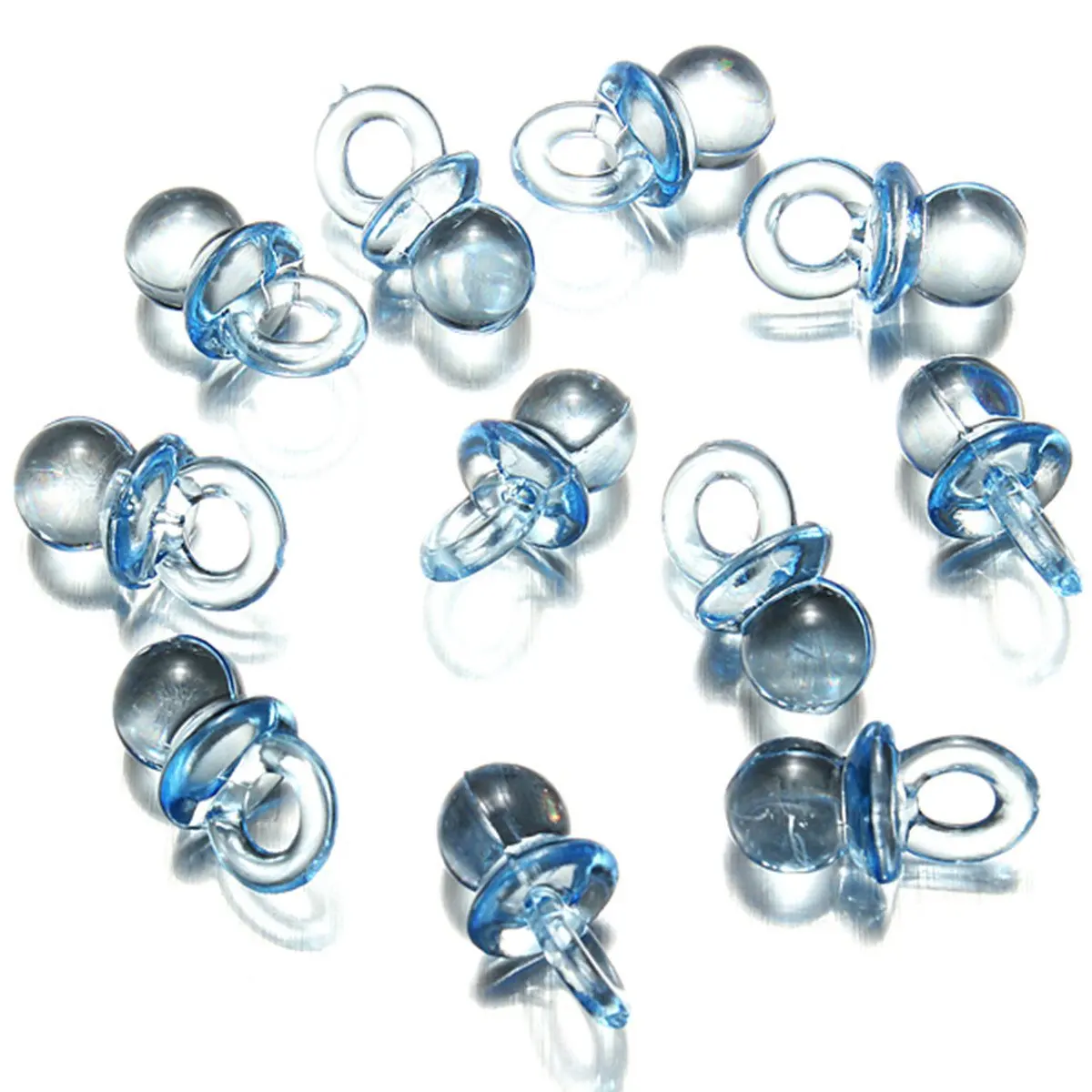 50pcs Mini Acrylic Charms Baby Pacifiers Shower Favors Party Game Decorations