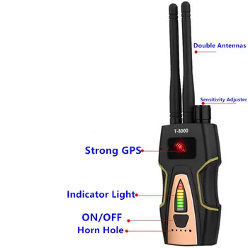 

Dual Mode RF Bug Detector Anti-spy Hidden Camera GSM Audio Bug Finder RF Signal Radio GPS Tracker Detect Wireless Product(Black)