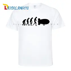 Эволюция дирижабля футболка Для мужчин футболки прикольные Дизайн печати 100% хлопок футболки по индивидуальному заказу