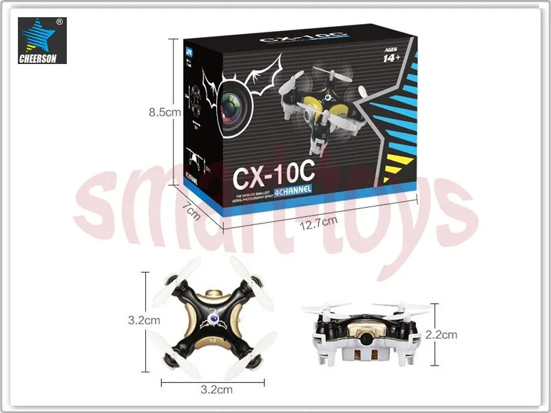 Cheerson CX-10C 2.4Ghz Mini Micro Quadcopter with Camera Drone Mini RC Helicopter (2)