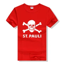 Brand Clothes ST.PAULI Skull Death Squads Mark Men’s T-Shirt Skull Men Short Sleeve Slim Casual Cotton T Shirt free shipping