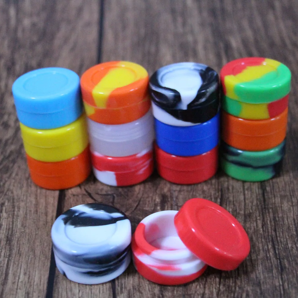 free shipping small quantities 7ml silicone jars dab wax containers