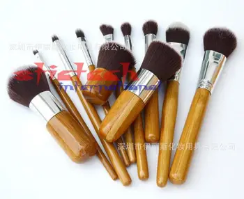 

by dhl or ems 100 sets hot sell Bamboo handles Professional Makeup Brushes Set Makeup Brushes Kit Free Draw String Makeup Bag