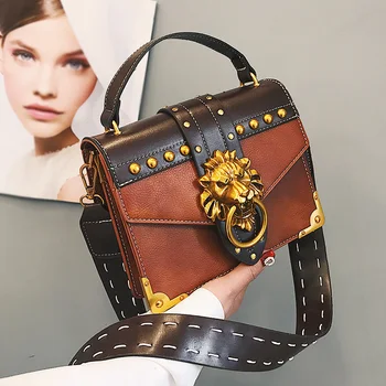 

Luxury Famous Brand Shoulder Bags Female Lion Head Lock Handbag Women PU Leather Messenger Crossbody Bags Fashion Party Clutch