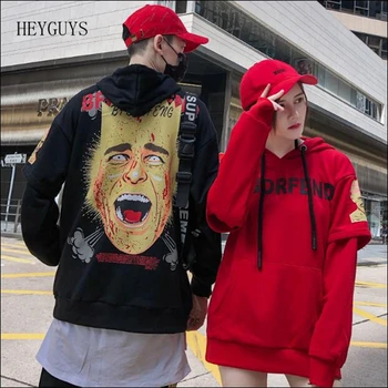 

NAGRI Funny Character 3d Print Fake Two Pieces Hoodies Sweatshirts Men Women Winter Hip Hop Hoodie Skateboard Streetwear