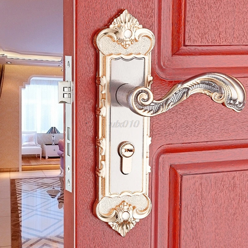 

European Style Mute Door Handle Interior Lock Anti-theft Vintage Furniture Gate S09 Dropship