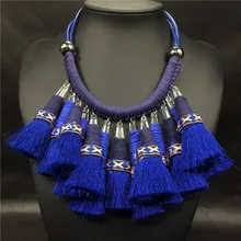 Grandes collares gruesos 2016 cuerda de cuero del ahogador collar indio boho collier ethnique indian tribal de la joyería maxi collar