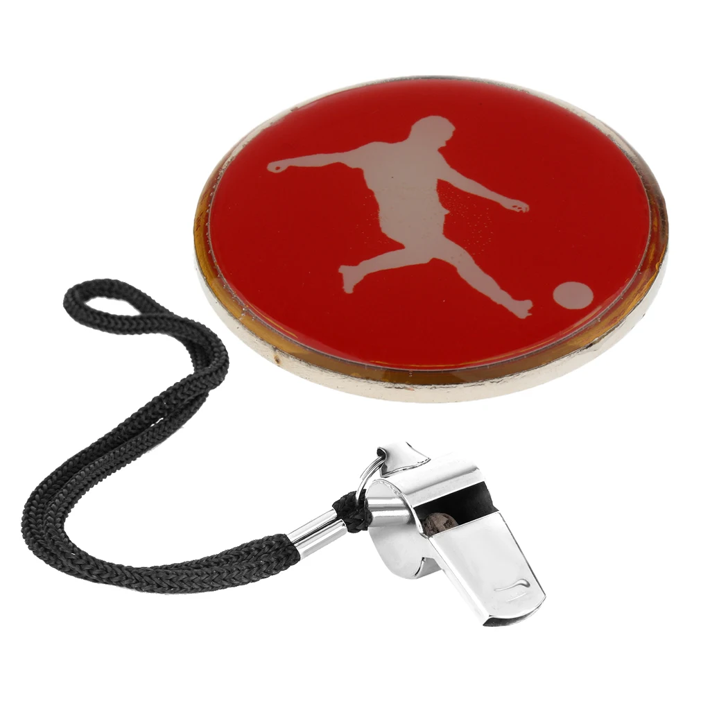 Football Soccer Referee Flip Toss Coin Disc 3.5cm With Metal Whistle  For Soccer  Football Badminton Table Tennis 