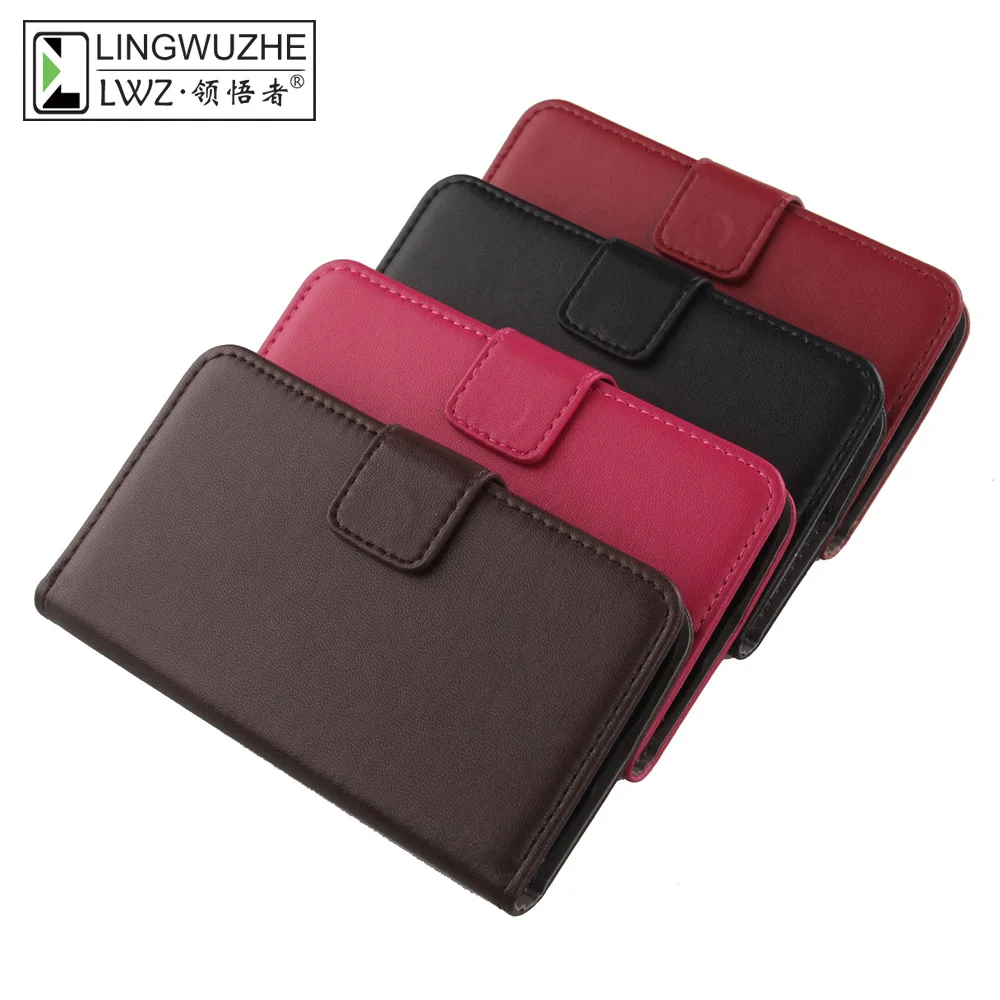 

LINGWUZHE Luxury Genuine Leather Cell Phone Case Credit Card Slot Cover For Danew Konnect 601 6"