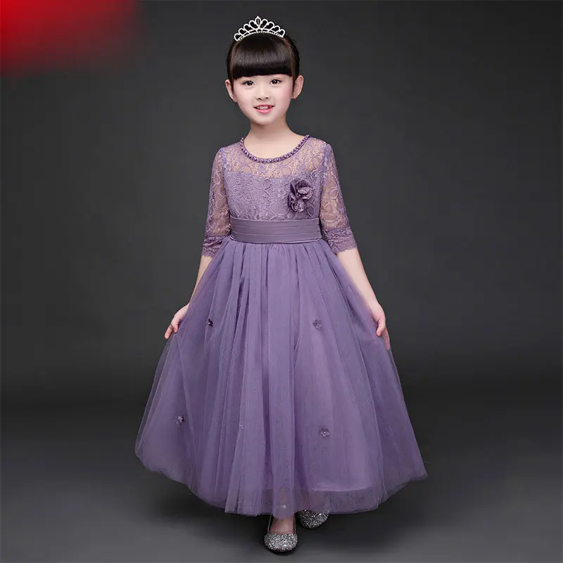 

dress 2018 spring the new princess dress wholesale children's wear long bow bitter fleabane bitter fleabane dress
