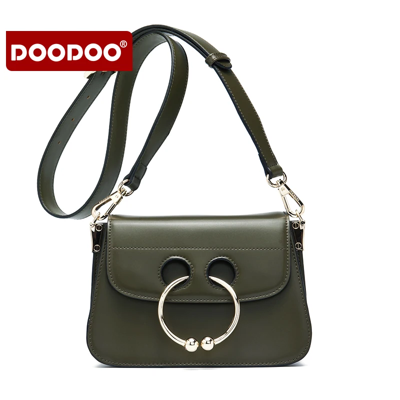 

Luxury Women Messenger Bag Women's Metal Ring Saddle Bag Female Artificial Leather Bag Sac a Main Femme Crossbody Bag For Women