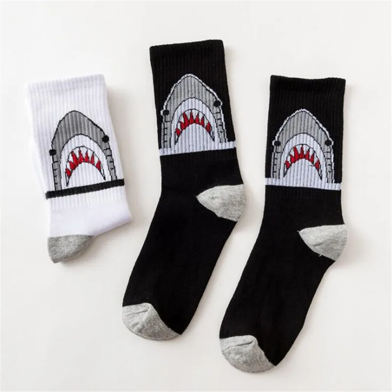 

Men Casual Cotton Socks Cartoon Fashion Hip Hop Socks New Women Socks Skateboard Sporty Korea Animal Shark Socks For Unisex Meia