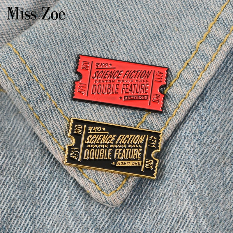 

Rocky Horror Enamel Pin Red Black Movie Ticket badge brooch Lapel pin Denim Shirt Collar Science Fiction Punk Jewelry Gift