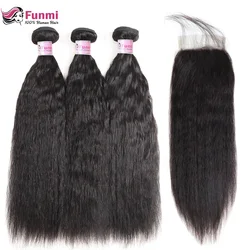 Funmi Kinky Straight Hair Bundles With Closure Brazilian Hair Weave Bundles With Closure Virgin Human Hair Bundles with Closure Funmi Kinky Straight Hair Bundles With Closure Brazilian Hair Weave Bundles With Closure Virgin Human Hair Bundles with Closure