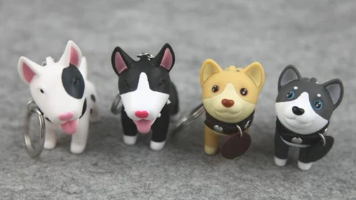 Anime Gambar Anjing Keychain Kerajinan Tangan Dicat Anjing Bull