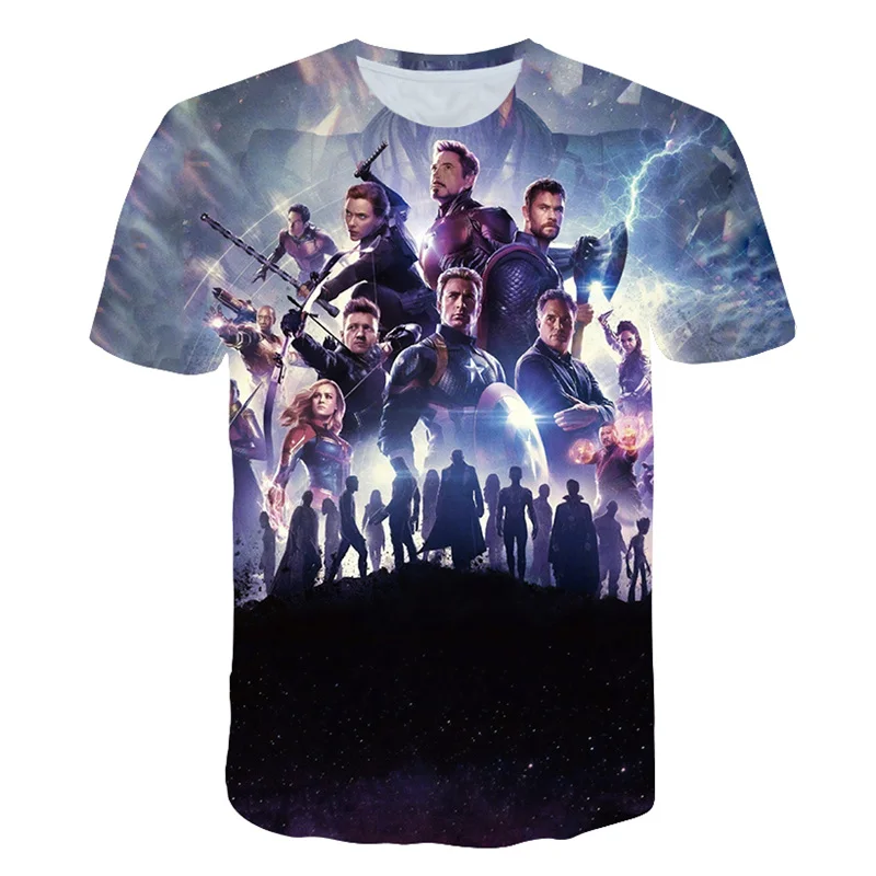 2019 Summer New Men Women 3D Print Latest Movie Avengers Endgame Short Sleeve T shirt Fashion Sweatshirt Pullover
