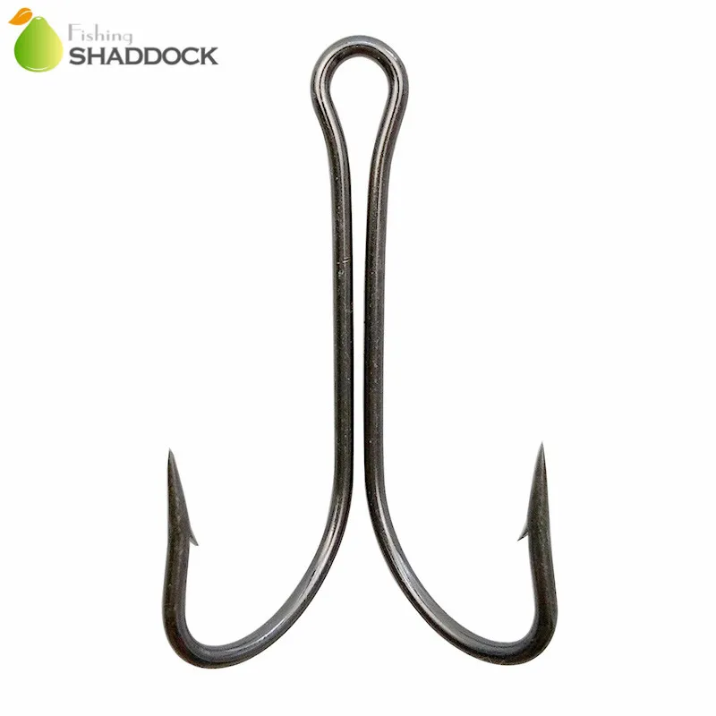 

50pcs 9908 High Carbon Steel Double Fishing Hooks Black Saltwater Fishing Double Bait Fish Hooks Size 3/0