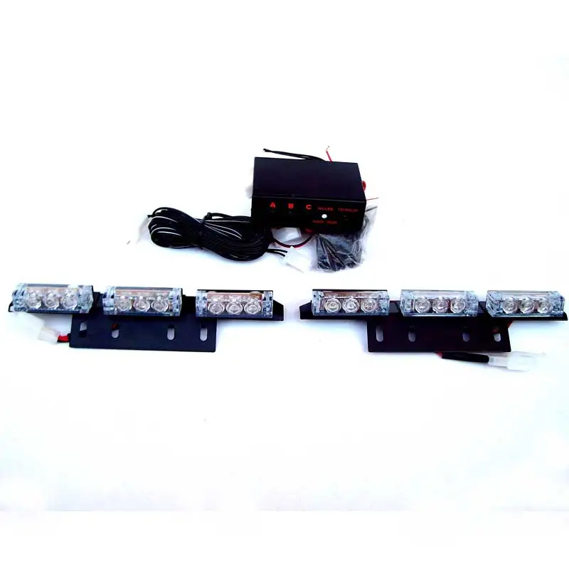 

2x9 LED Car  Strobe Flash Warning EMS Police  Light Flashing Emergency Firemen Lamp 18 White Blue Amber Red Green