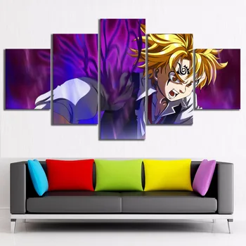 

Canvas Wall Art Modular 5 Pieces Pictures Animation Dragon Ball Paintings Printed Poster Living Room Home Decoration Framework