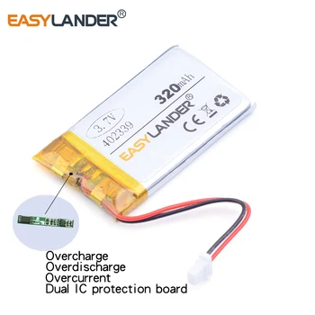 

402339 3.7V 320mAh Rechargeable li Polymer Li-ion battery For DVR GPS MP3 MP4 toys MIO mivue Driving recorder carmax battery