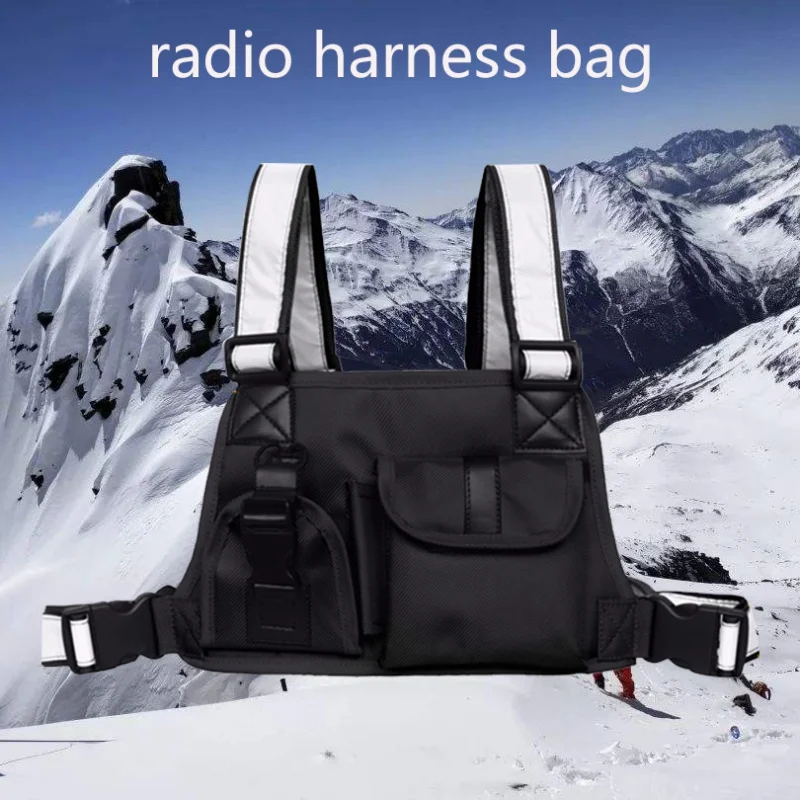 

Tactical Vest Chest Bag Reflective Strap Radio Harness Chest Front Pack Pouch Holster Military Rig Bag Radio Pocket Pack Holster