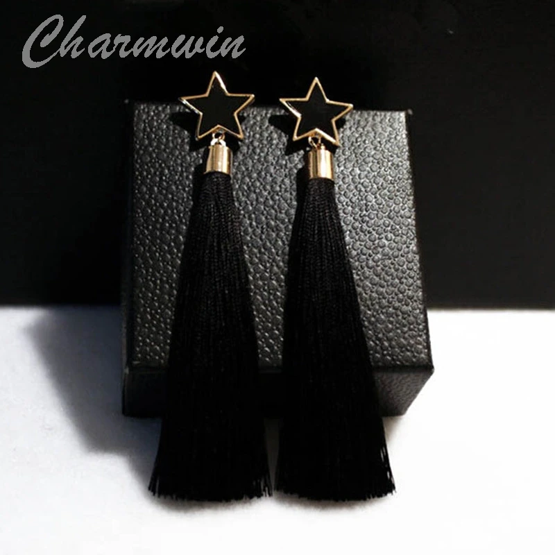 Винтажные длинные серьги кисточки Charmwin для женщин новые модные брендовые