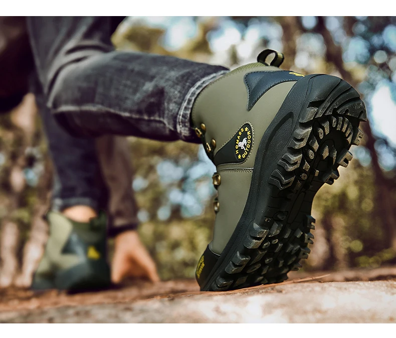 Уличная Высокая походная обувь для мужчин, альпинистские водонепроницаемые прогулочные ботинки, Нескользящие кроссовки, удобные для путешествий, большие размеры 38-46