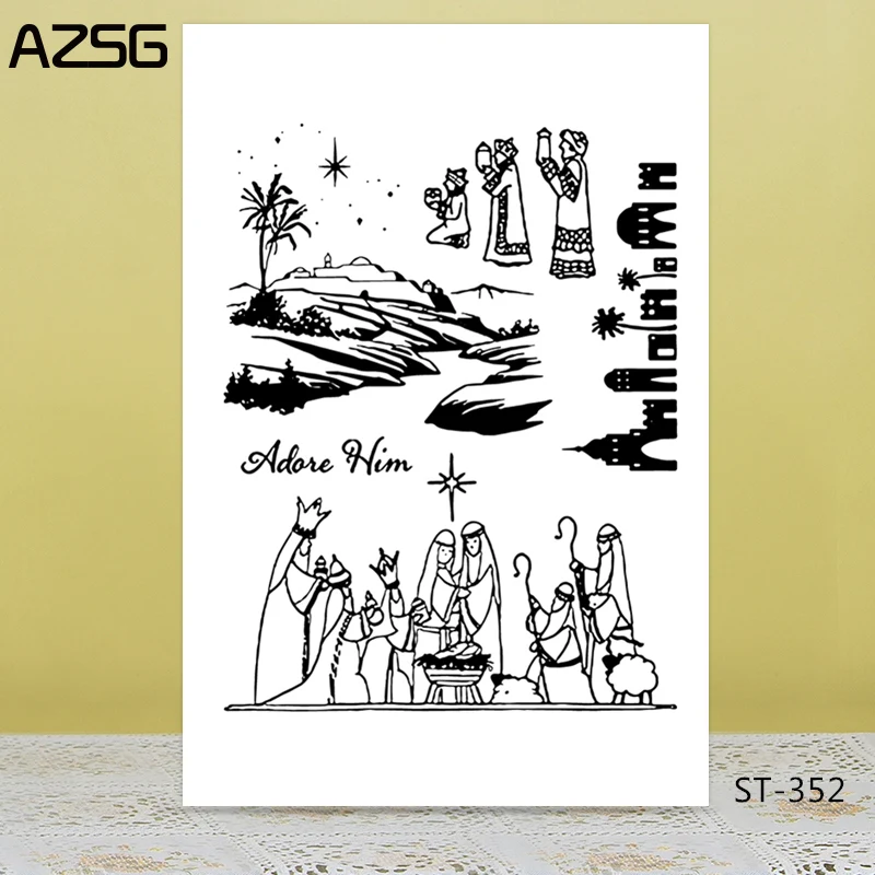 

AZSG Sacrifice Pray Monk Nun Clear Stamps/Seals For DIY Scrapbooking/Card Making/Album Decorative Silicone Stamp Crafts