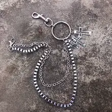 Men's Keychain Jean Biker Wallet Chains Silver Metal Hinge Belt Rock Hip-Hop Street Punk Plating Rivet Jean Pant Chains KL27 Men's Keychain Jean Biker Wallet Chains Silver Metal Hinge Belt Rock Hip-Hop Street Punk Plating Rivet Jean Pant Chains KL27