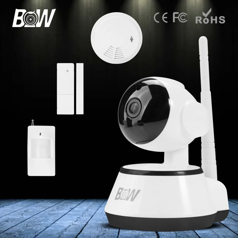 BW P2P CCTV IP Camera WiFi Wireless HD 720P Onvif Rotatable Surveillance Security Camera CCTV Automatic Sensor Detector Alarm