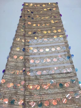 

The latest African tulle lace fabric 2019 high quality African French lace fabric sequins lace material women's clothing ZX31631