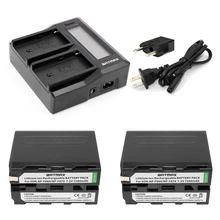 2pcs NP-F970 F970 NP-F960 Rechargeable Battery+1 Ultra Fast 3X faster Dual Charger for Sony F975 F970 F960 F950MC1500C 190P 198P