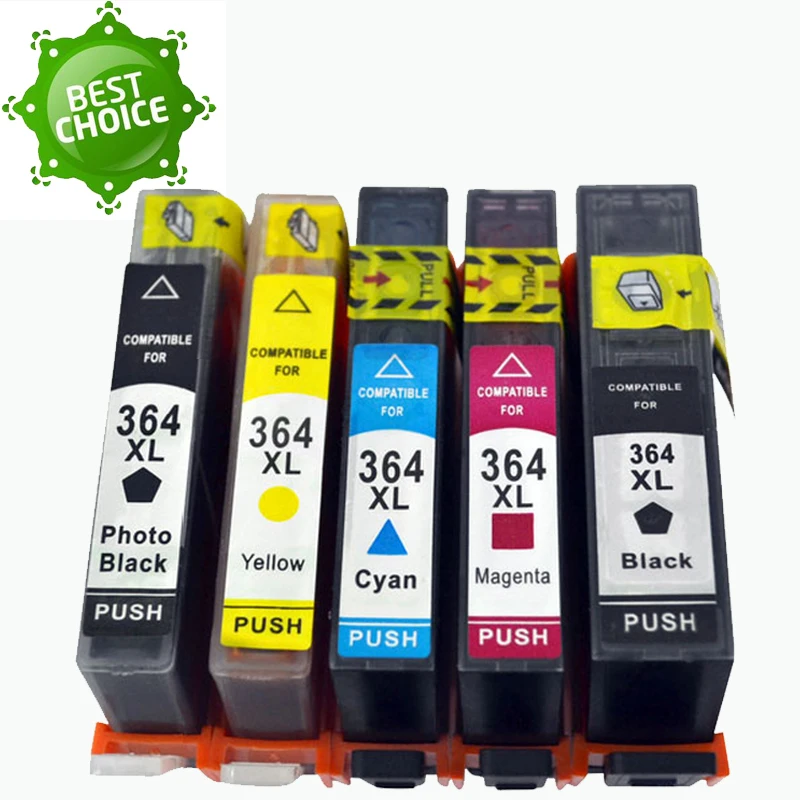 

5 Pks 364XL Ink Cartridge Replacement for HP 364 xl cartridges for Deskjet 3070A 5510 6510 B209a C510a C309a D5468 D5463 Printer