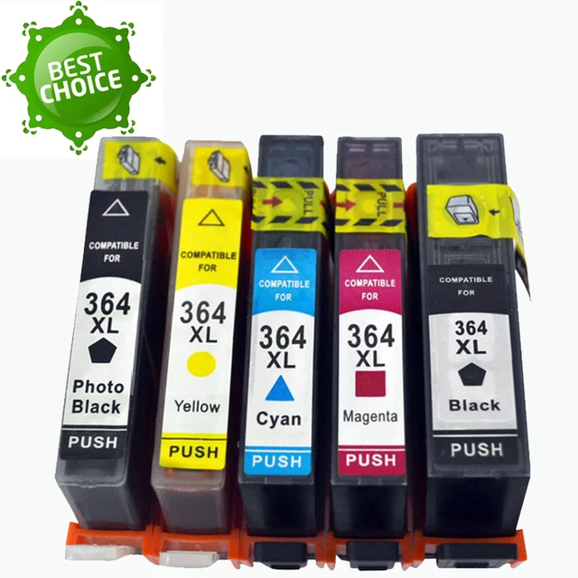 5 Pks 364XL Ink Cartridge Replacement for HP 364 xl cartridges for