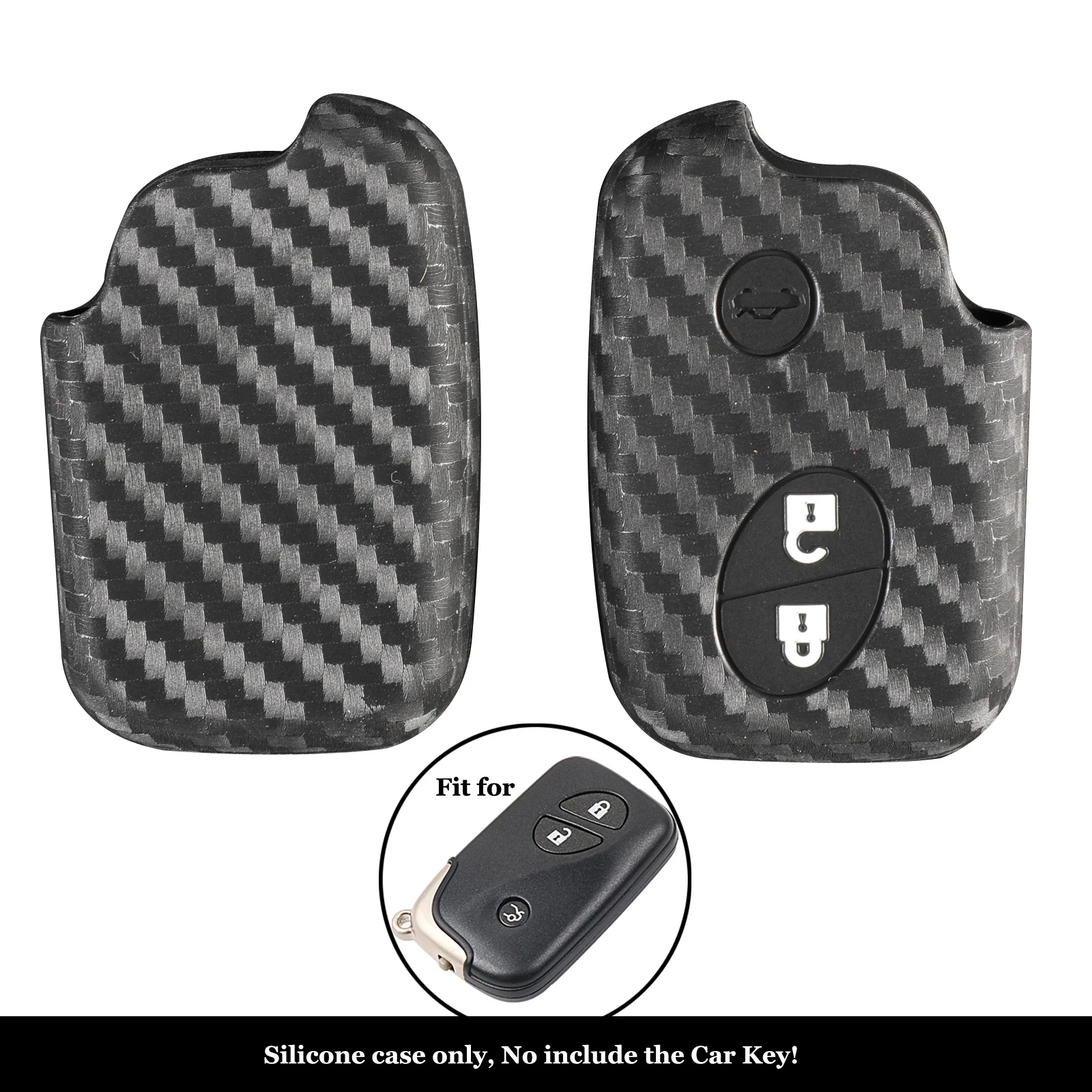 

10pcs Bilchave Carbon Fiber Silicone Key Case Cover For Lexus CT200h ES 300h IS250 GX400 RX270 RX450h RX350 LX570 Remote Key