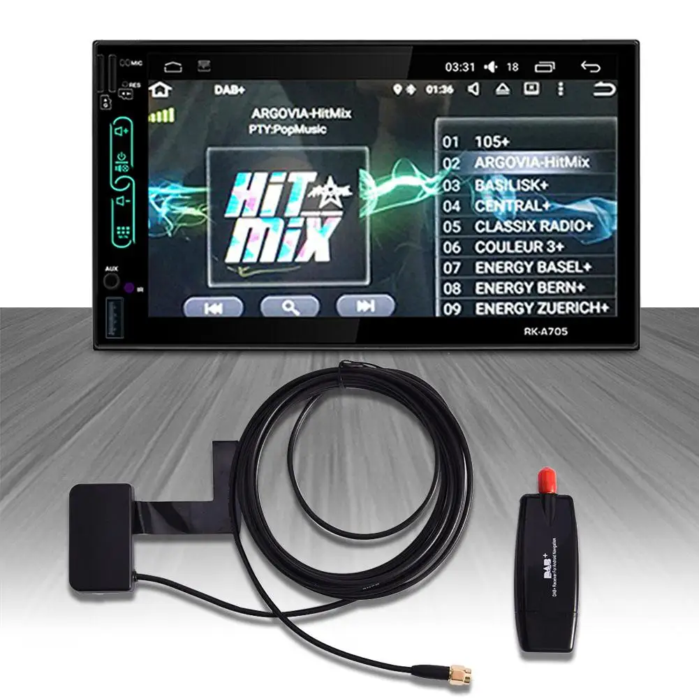 Car DAB Antenna With USB Adapter Receiver For Android 4.4 5.1 6.0 7.1 Car Player Applicable For Europe Australia dab adapter usb