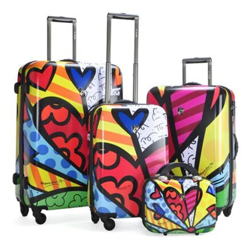 

20"24"28 inch wheel spinner travel butterfly graffiti suitcase hand luggage on wheels
