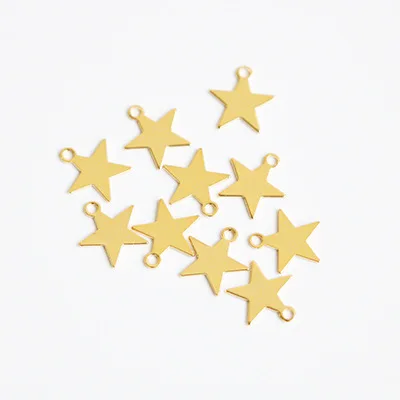 10 шт. серьга геометрической формы Шарм Золотой Цвет звезда кулон для DIY ювелирных изделий металлические серьги соединитель фурнитура поставщик - Окраска металла: 1 Big star
