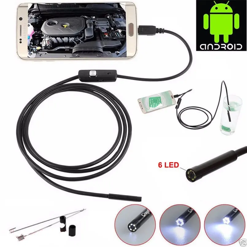 Водонепроницаемый кабель эндоскоп объектив 7 мм 1 м/1 5 м/2 м/3 м/5 м мини USB камера