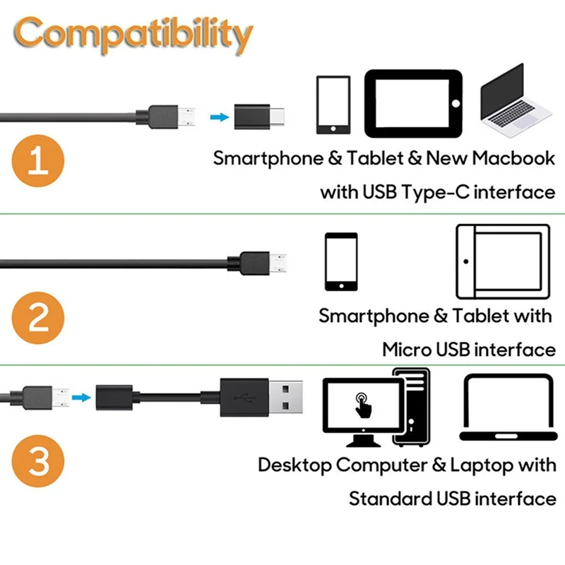 VicTsing 10 м 7 мм эндоскоп камера Wifi Android type-C USB бороскоп HD 6 светодиодный Змеиный фотоаппарат для Mac OS Windows Инструменты для ремонта автомобилей