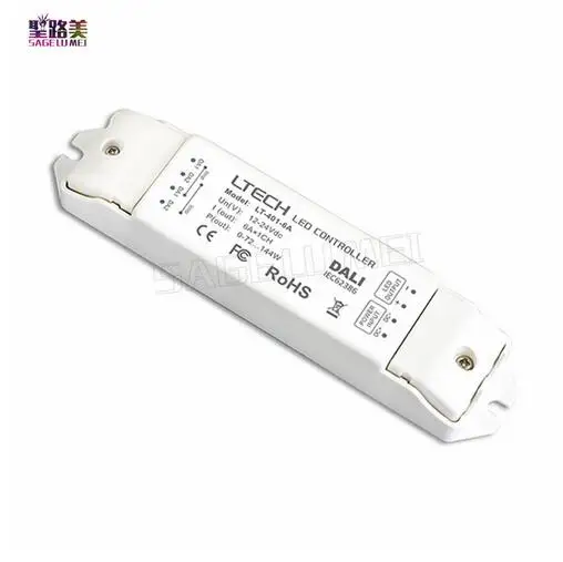 

LTECH LT-401-6A Constant Voltage DALI LED Dimming Driver DC12V-24V Input 6A*1CH Output led controller for led single strip tape