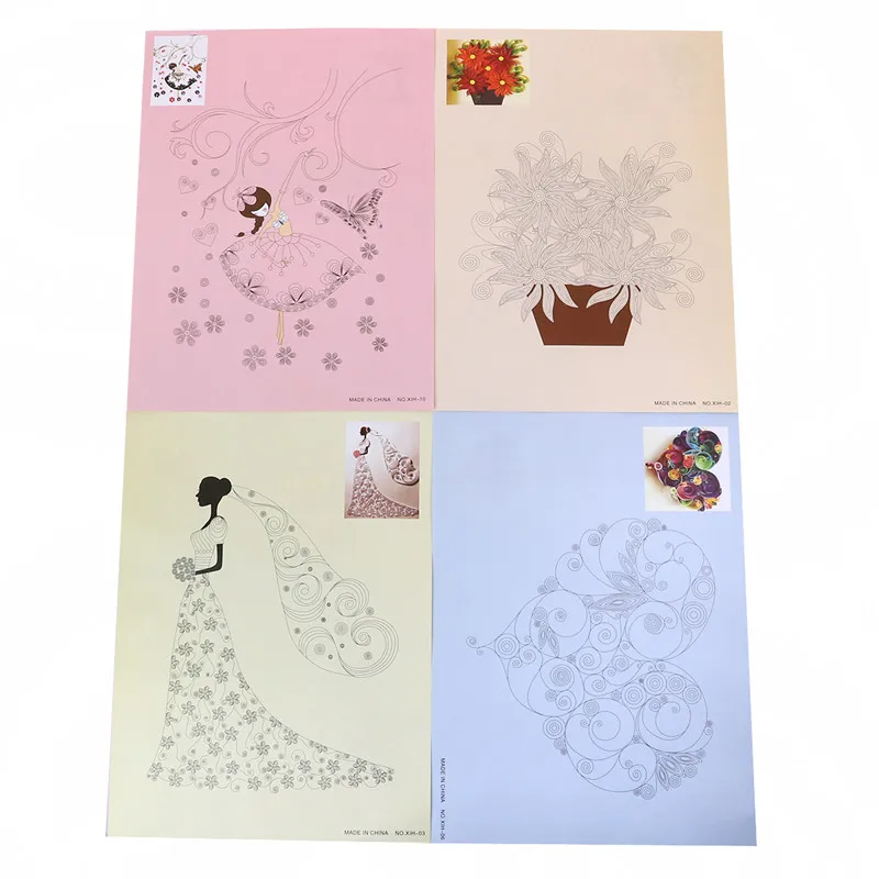 

DoreenBeads Paper Quilling Tools Drawings Rectangle Butterfly Pattern At Random Handmade Birthday Gift 8PCs/Set