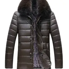 M-4XL, хит, зимняя мужская новая модная теплая куртка с лисьим воротником, хлопковая стеганая куртка, пальто