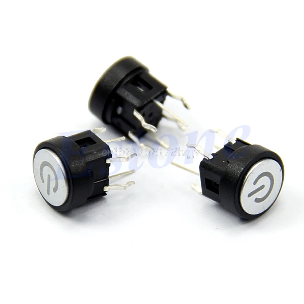 

1pc Push Button Green Led Light Power Symbol Push Button Momentary Latching Computer Case touch Switch O31 dropship