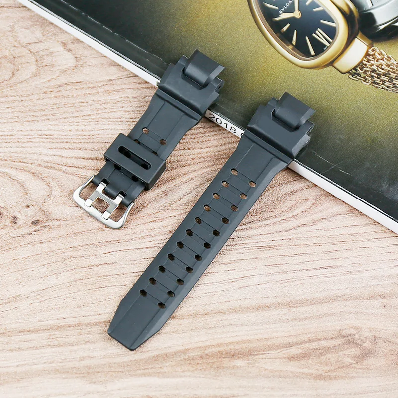 Ремешок из полимера для мужских спортивных часов Casio черный силиконовый ремешок