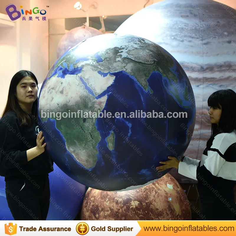 Free Shipping 1m PVC material airtight inflatable Earth balloon for toy sports free shipping sealed airtight basketball goal inflatable sports games with free ce pump