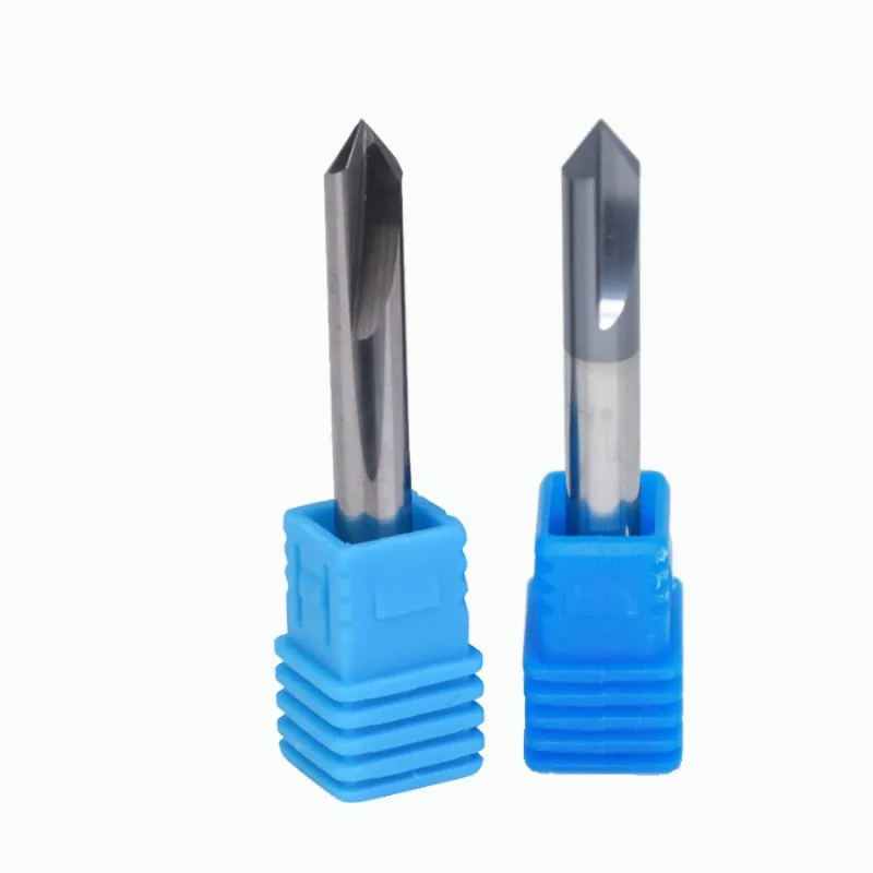 chamfer cnc milling cutters DIA 6mm solid tungsten carbide chamfer cnc milling cutters 90degree straight groove end mill bits