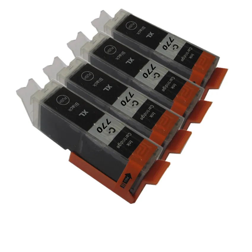 4bk PGI 770 BK 770 BLACK ink cartridge full ink for canon PIXMA MG7770 MG6870 MG5770 Printer -in