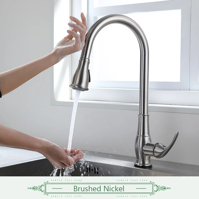 Brushed Nickel Smart Touch Control Kitchen Faucet Touch Induction Faucets Brushed Nickel Smart Touch Control Kitchen Faucet Touch Induction Faucets